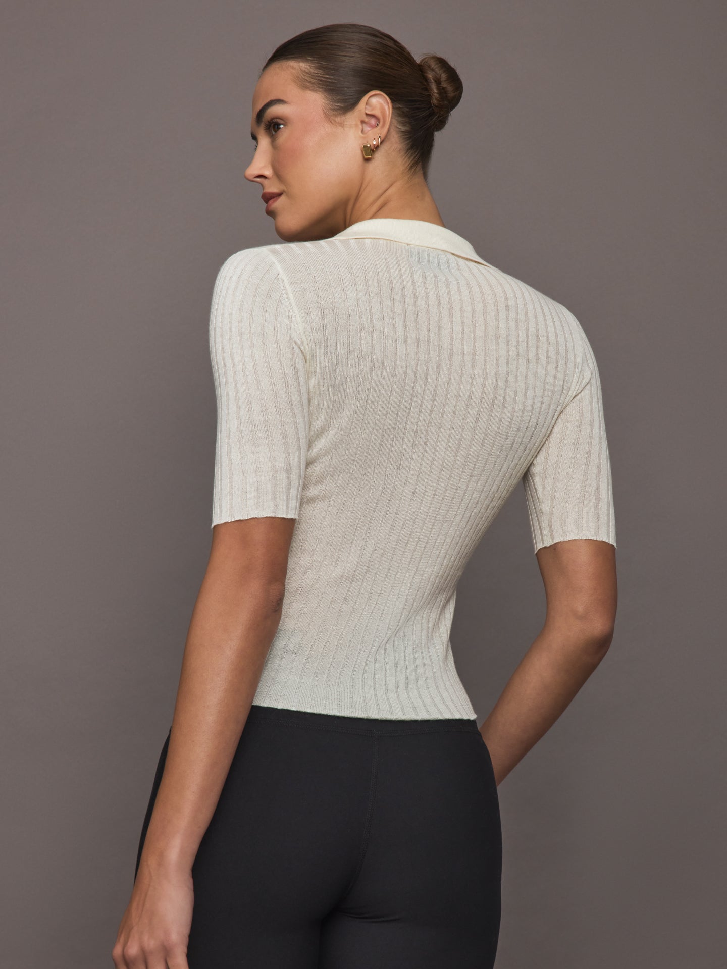 Ona | Ava Short Sleeve Polo | Ivory