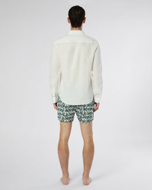 Mens | Charles 4in Swim Trunk | Off White/Dark Olive