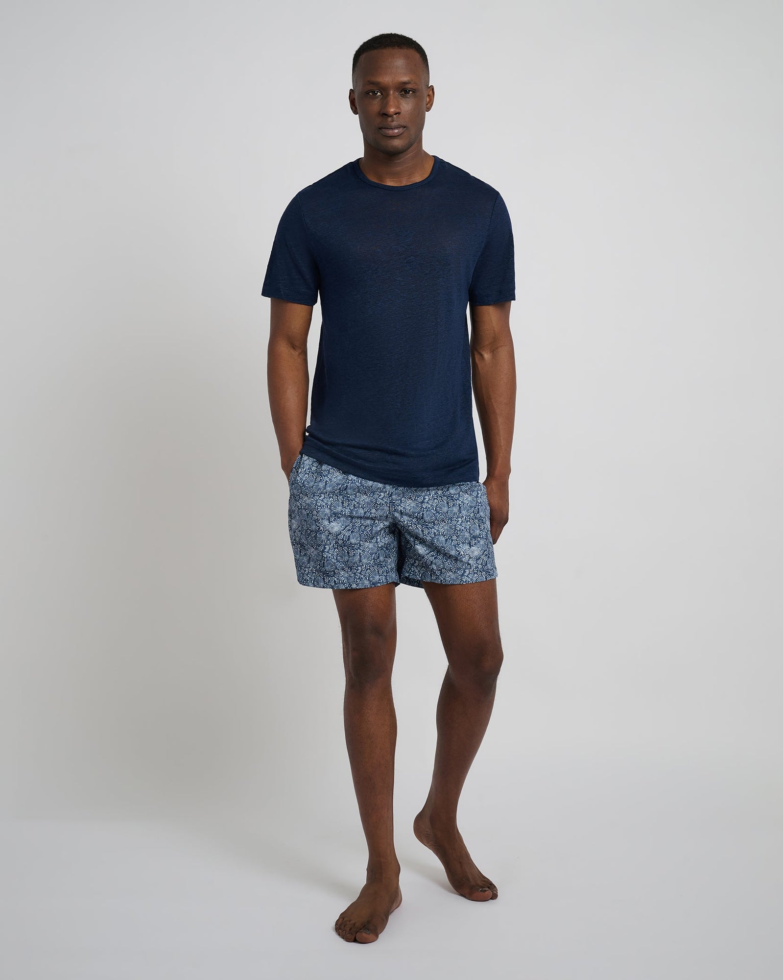 Mens | Charles 5in Swim Trunk | Ratti Sea Floral Deep Navy