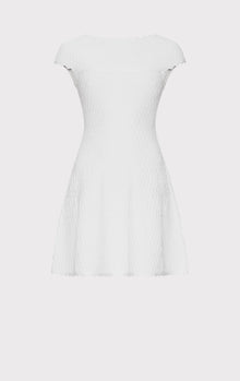 Off Shoulder Flair Skirt Dress | Alabaster