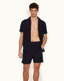 Night Iris Classic Fit Mix Texture Sweat Shorts | Night Iris