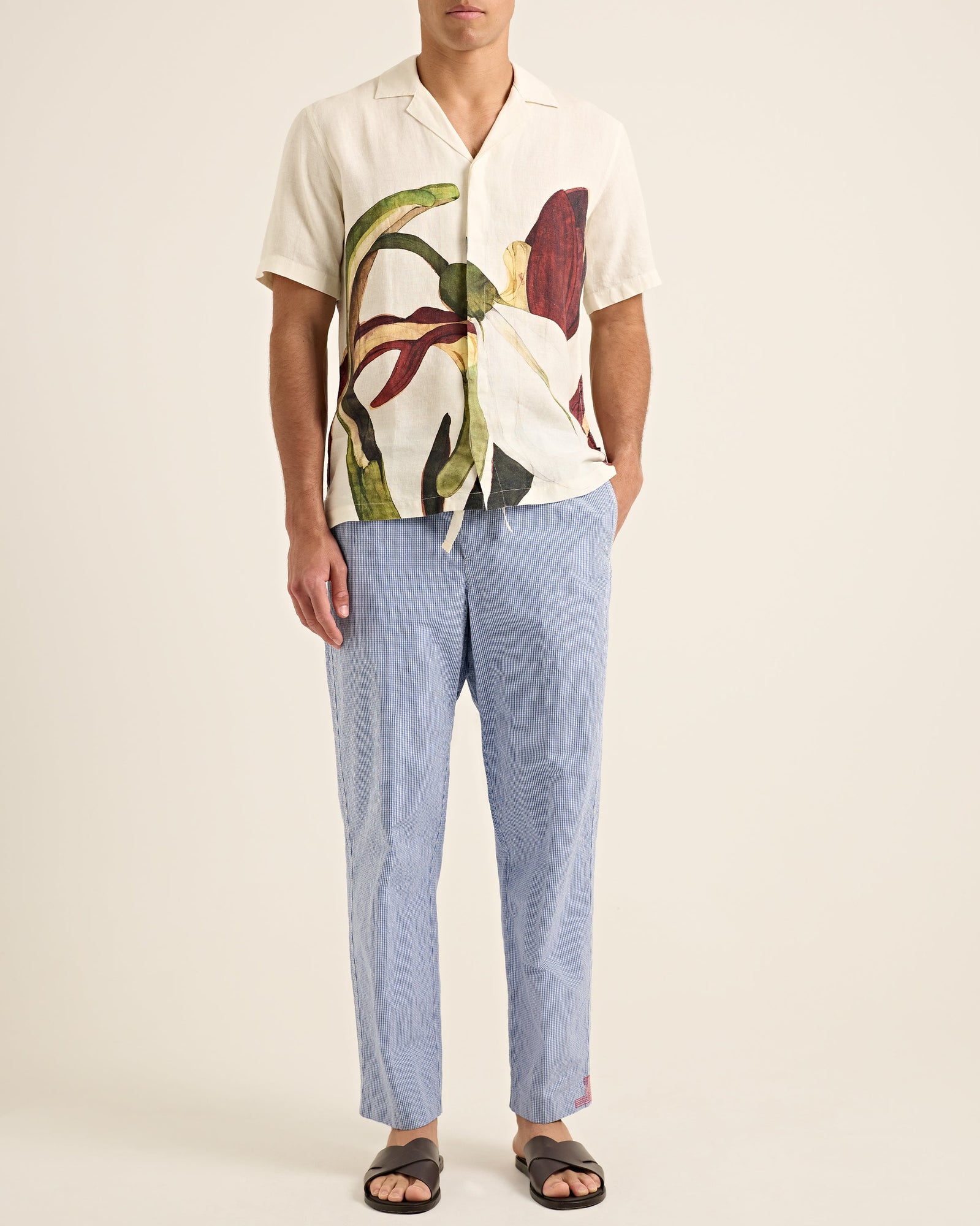 Men | Alex Gingham Trouser | Blue/White