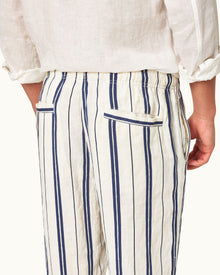 Men | Alex Stripe Trouser | Azul Blue/Cashew