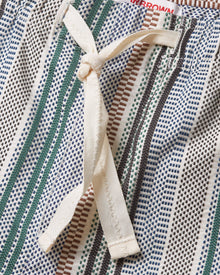 Alex Relaxed Fit Canvas Drawcord Shorts in Multi-Stitch Stripe Woven In Italy | Multi