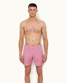 Wham/White Alado Geometric Print Mid-Length Swim Shorts | Wham/White