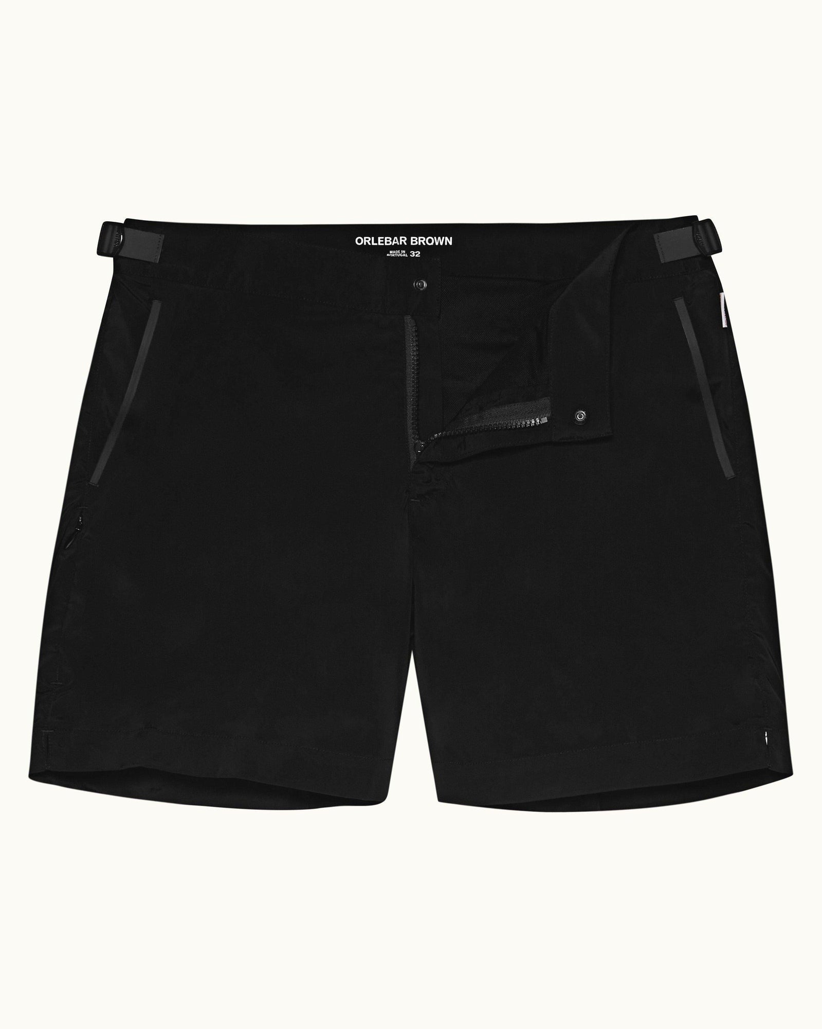 Bulldog Bonded Black Bonded Mid-Length Swim Shorts | Black
