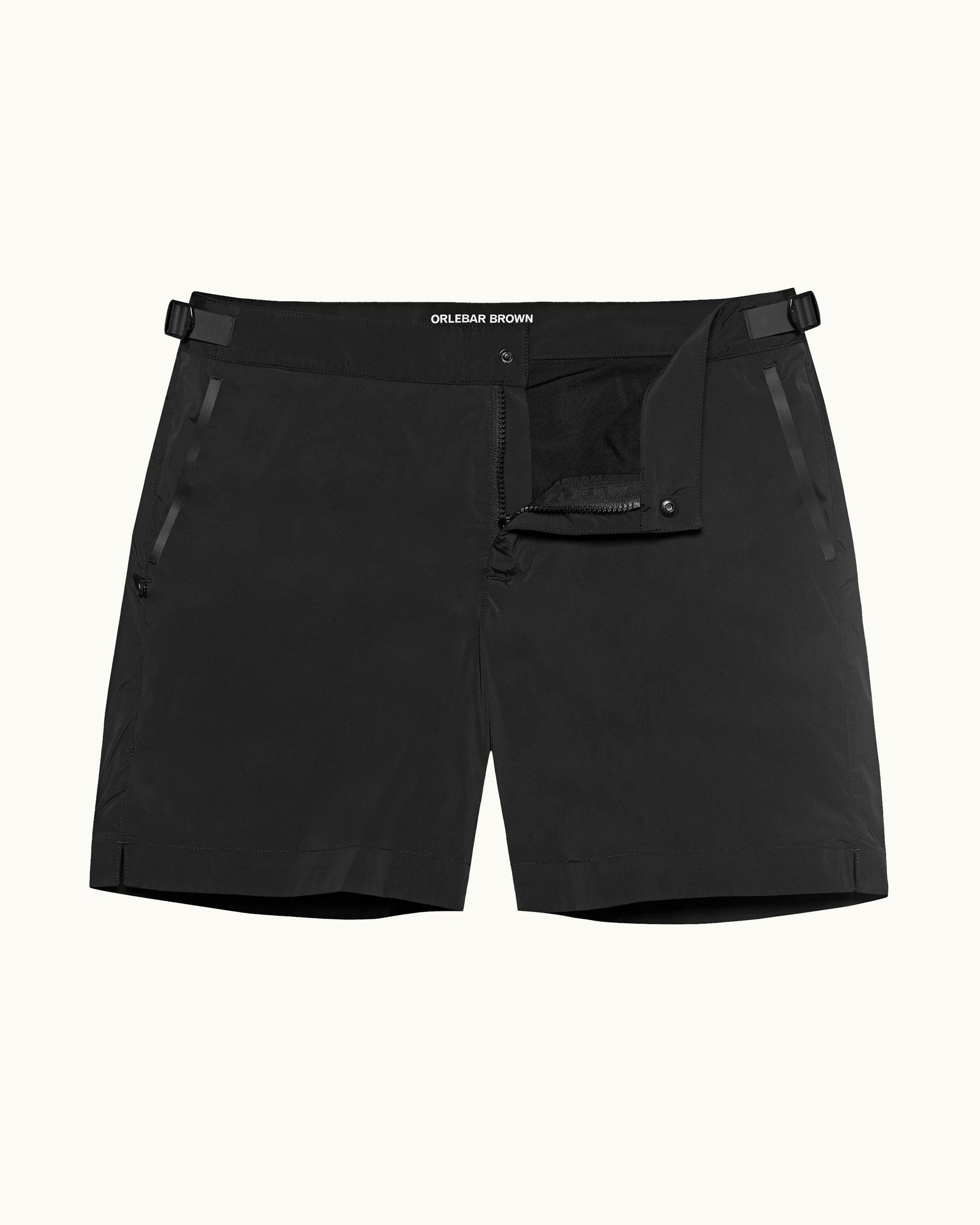 Black Mid-Length Bonded Swim Shorts | Black