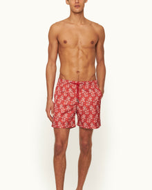 Men | Bulldog Drawcord Swim Boxer | Summer Red/White Sand