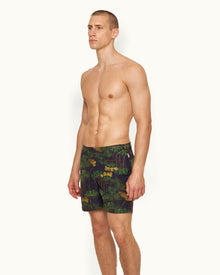 Bulldog Fantasy Floral Mid-Length Swim Shorts | Night Iris