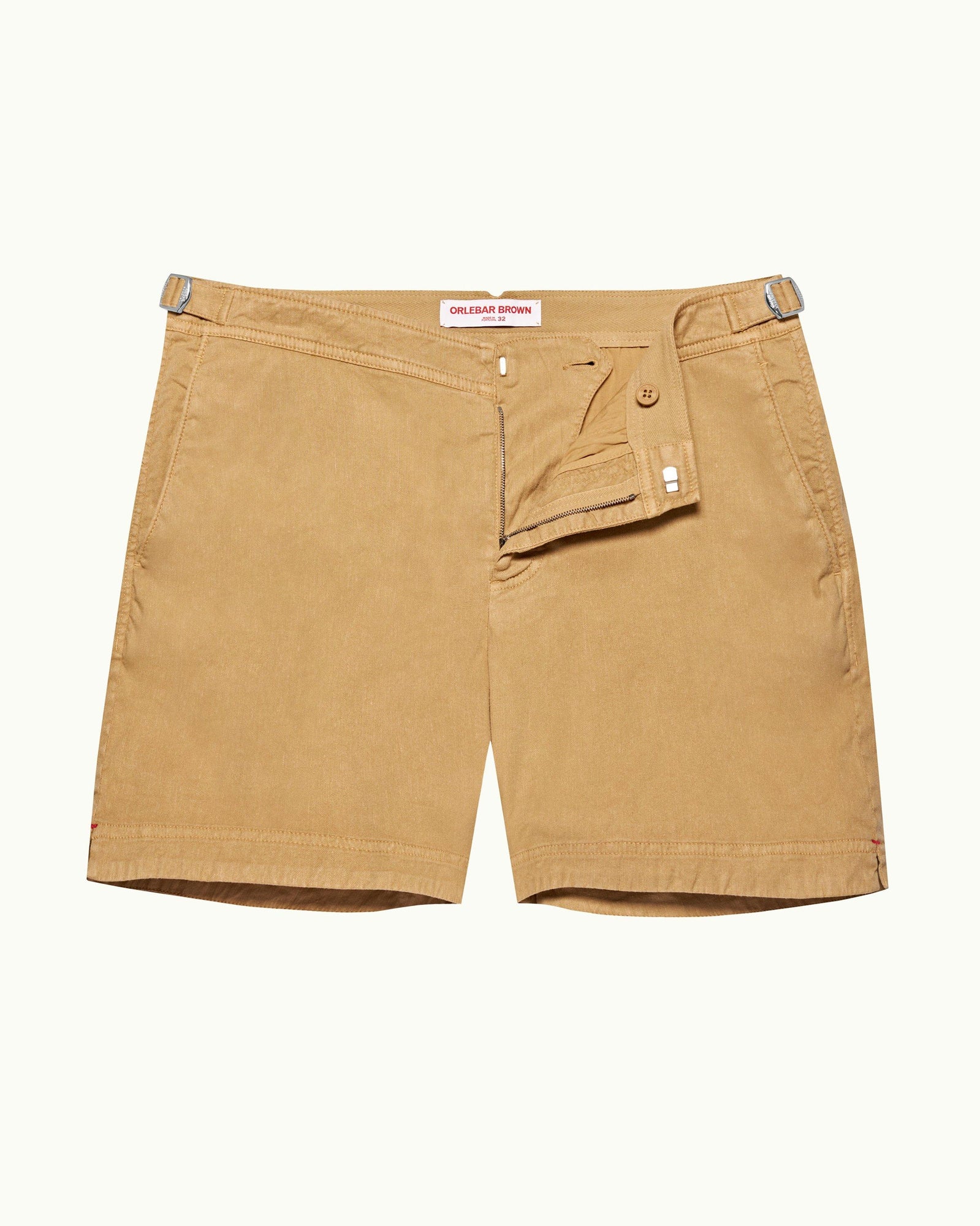 Bulldog Garment Dye Mid-Length Garment Dye Shorts In Biscuit Colour | Biscuit