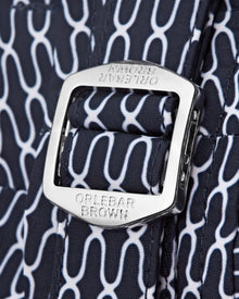 Bulldog Midnight Navy/White Geo Pointpart Mid-Length Swim Shorts | Midnight Navy/White