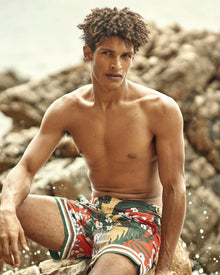 Bulldog Yellow/Green/Black Island Life Mid-Length Swim Shorts | Yellow/Green/Black