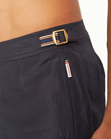 Men | Bulldog Linen Swim Boxer | Night Iris/Stripe