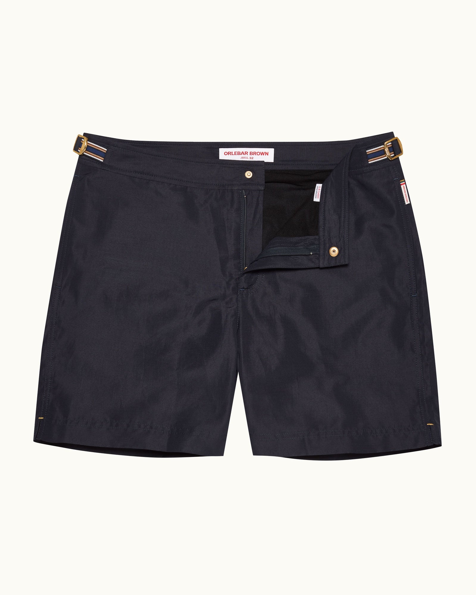 Men | Bulldog Linen Swim Boxer | Night Iris/Stripe