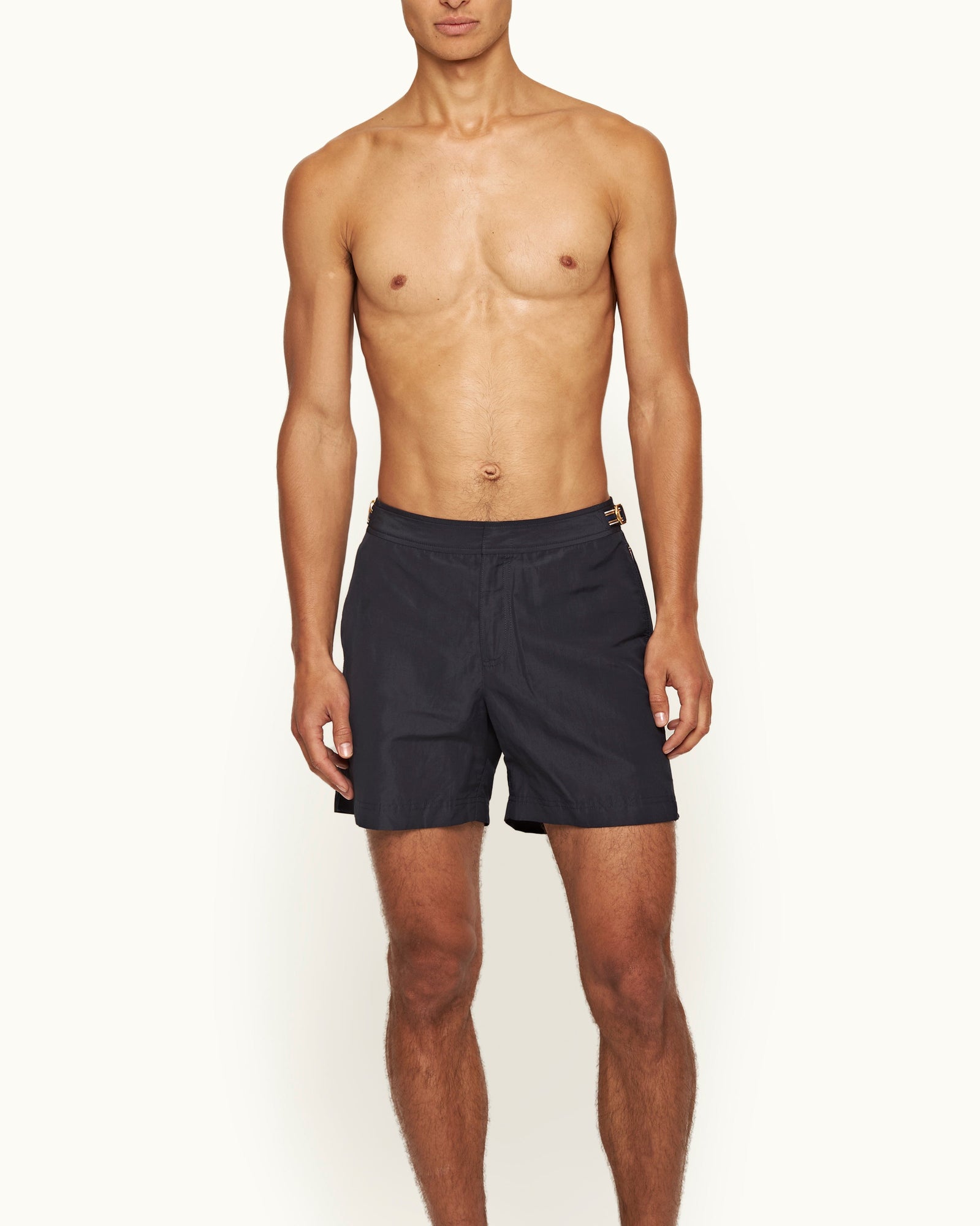 Men | Bulldog Linen Swim Boxer | Night Iris/Stripe
