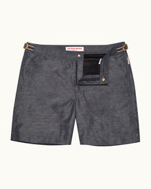 Men | Bulldog Linen Swim Boxer | River Blue/Stripe