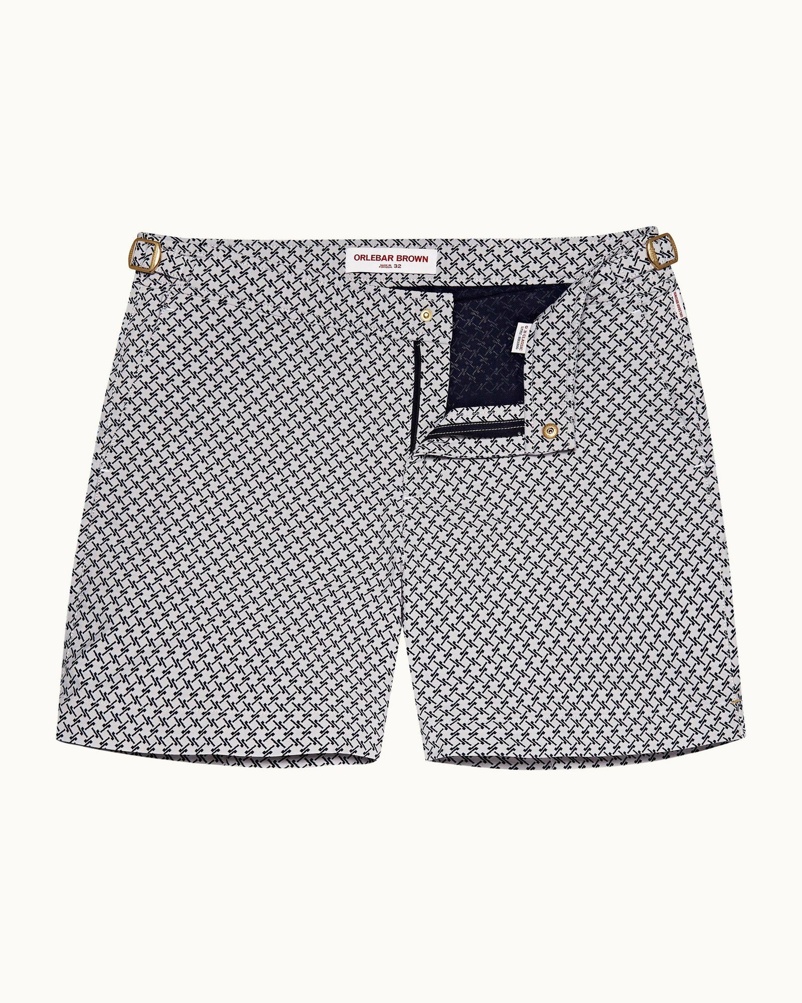 Bulldog Cloud/Night Iris Seglas Jacquard Mid-Length Swim Shorts | Cloud/Night Iris