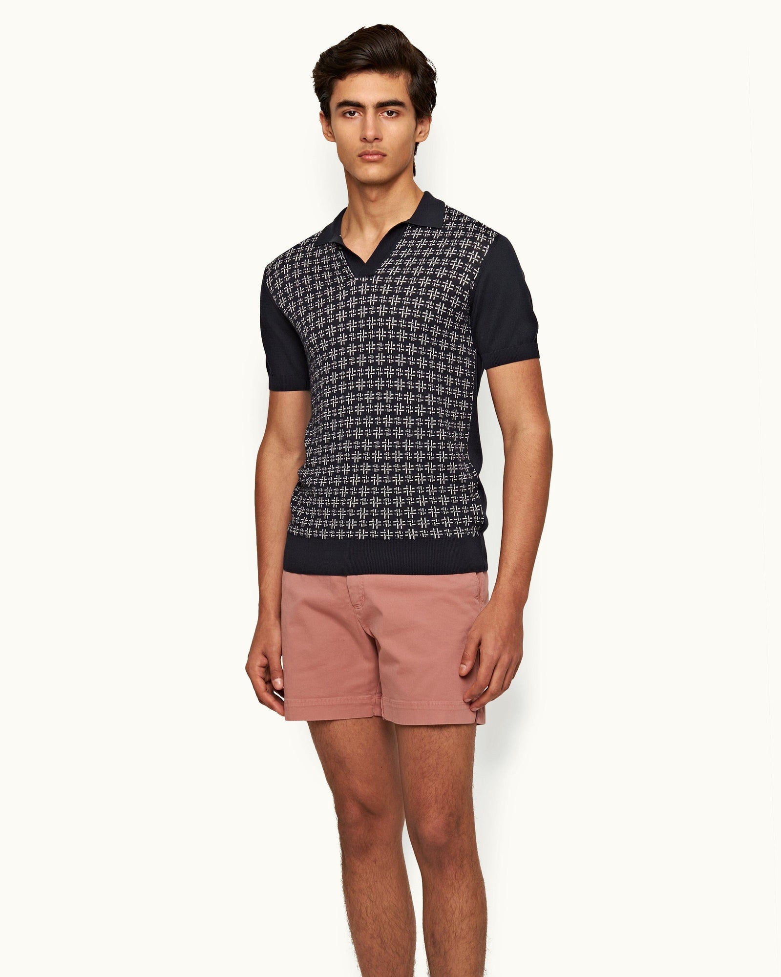 Bulldog Stretch-Cotton 007 Mauve Mid-Length Stretch-Cotton Shorts | Mauve