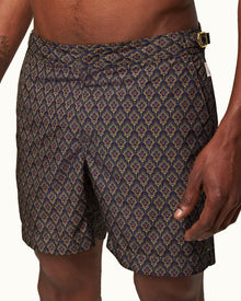 Bulldog Midnight Navy Sunny Deco Mid-Length Swim Shorts | Midnight Navy
