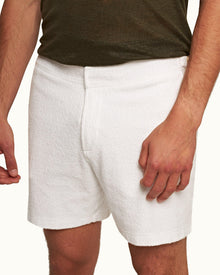 Bulldog Towelling White Mid-Length Double-Faced Towelling Shorts | White