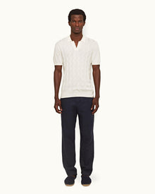 Cornell Linen Night Iris Tapered Leg Washed Linen Trousers | Night Iris