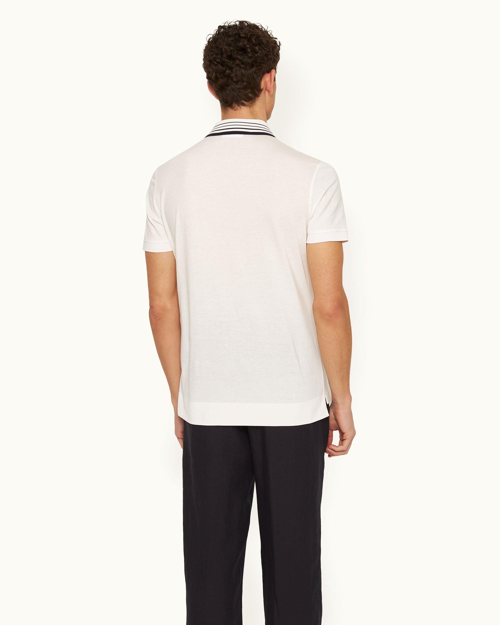 Men | Dominic Stripe Polo | White Sand