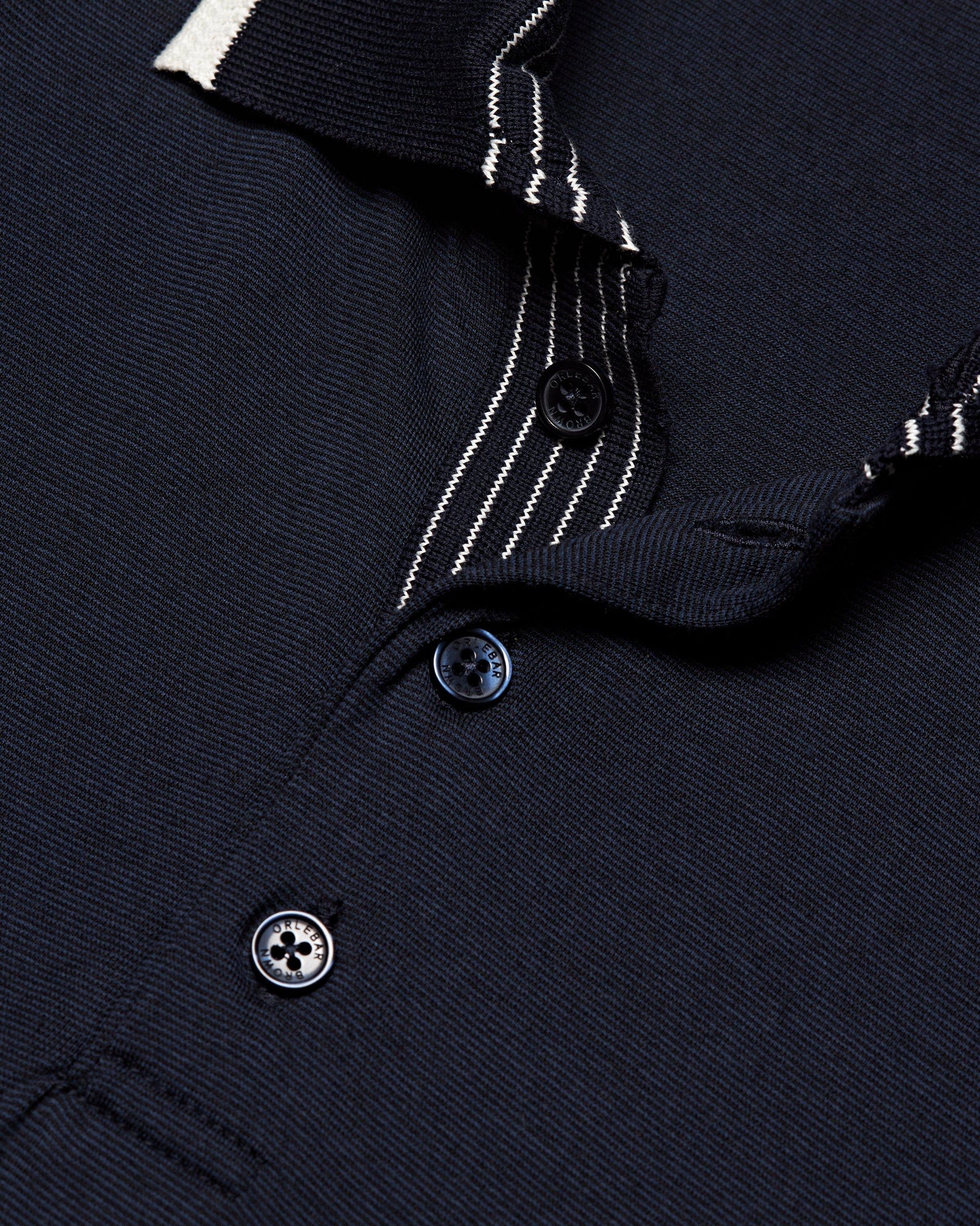 Dominic Night Iris Tipping Collar Knit Polo Shirt | Night Iris