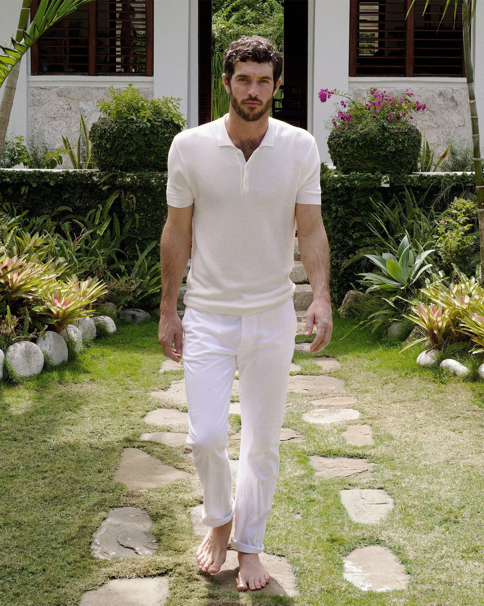 Men | Dr. No Knitted Polo Polo | Ivory