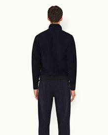 Night Iris Zip-Thru Contrast Binding Double-Faced Towelling Sweatshirt | Night Iris