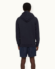 Night Iris Classic Fit Hooded Organic Cotton Sweatshirt | Night Iris