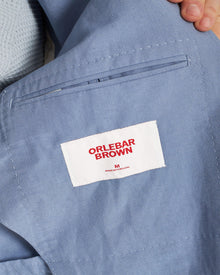 Garret Tailored Fit, Italian Made, Two-Button Unstructured Blazer in Springfield Blue | Springfield Blue