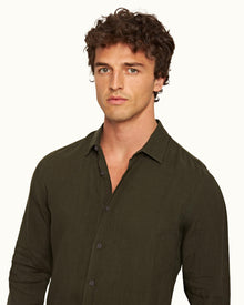 Giles Palm Tailored Fit Classic Collar Shirt | Palm