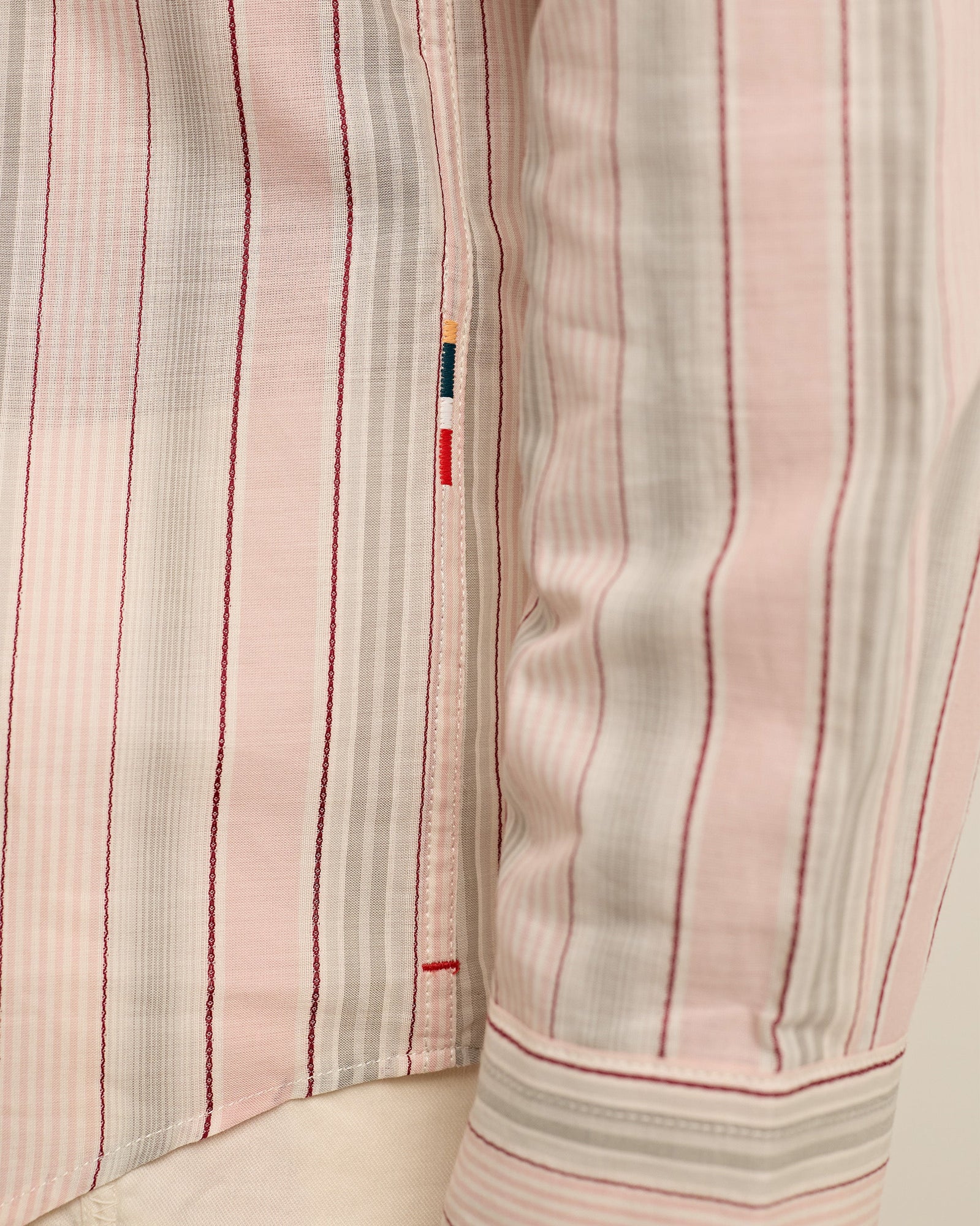 Men | Giles Stripe Shirt | Pink/Grey Stripe