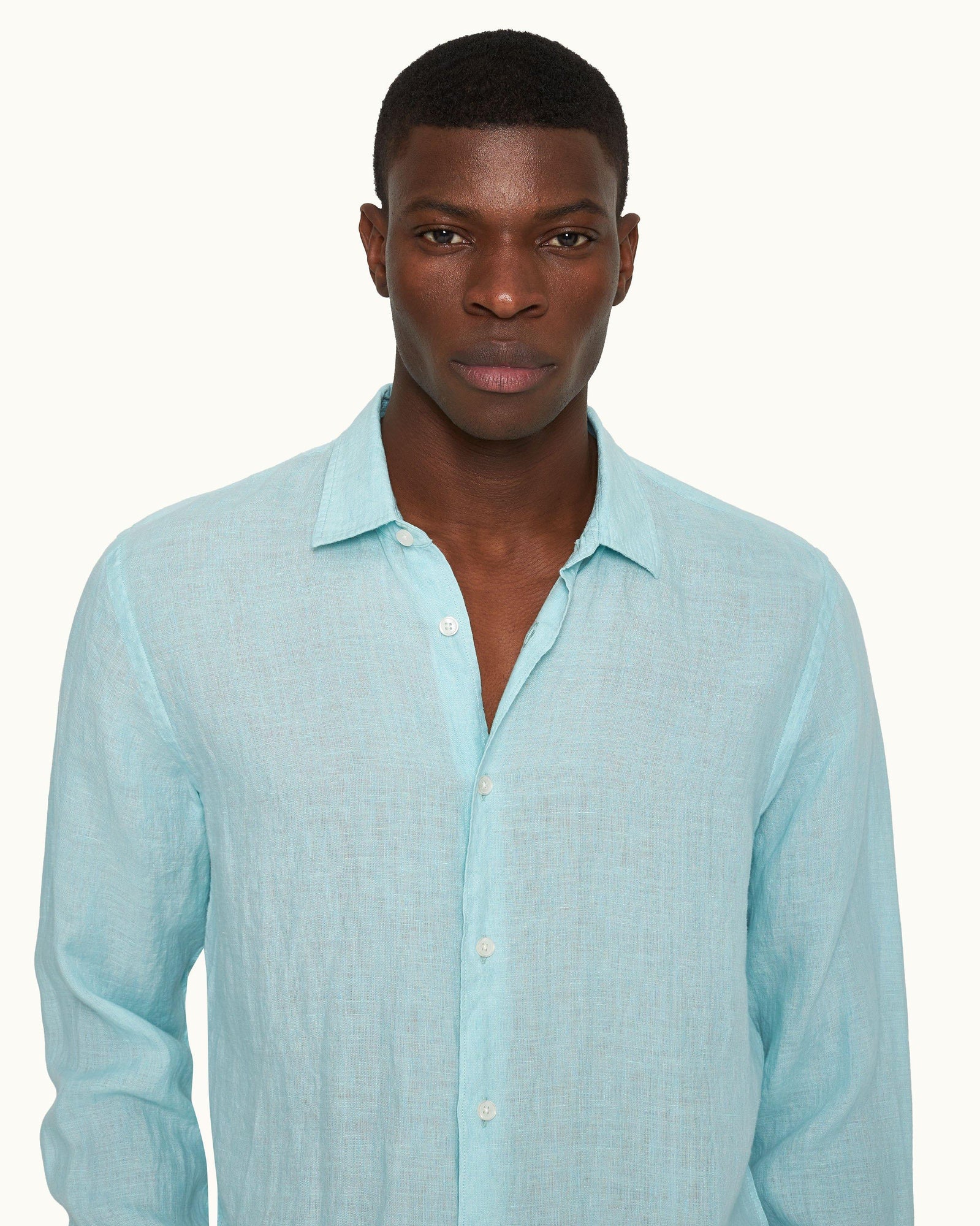 Men | Giles Lino Shirt | Light Sky Pool