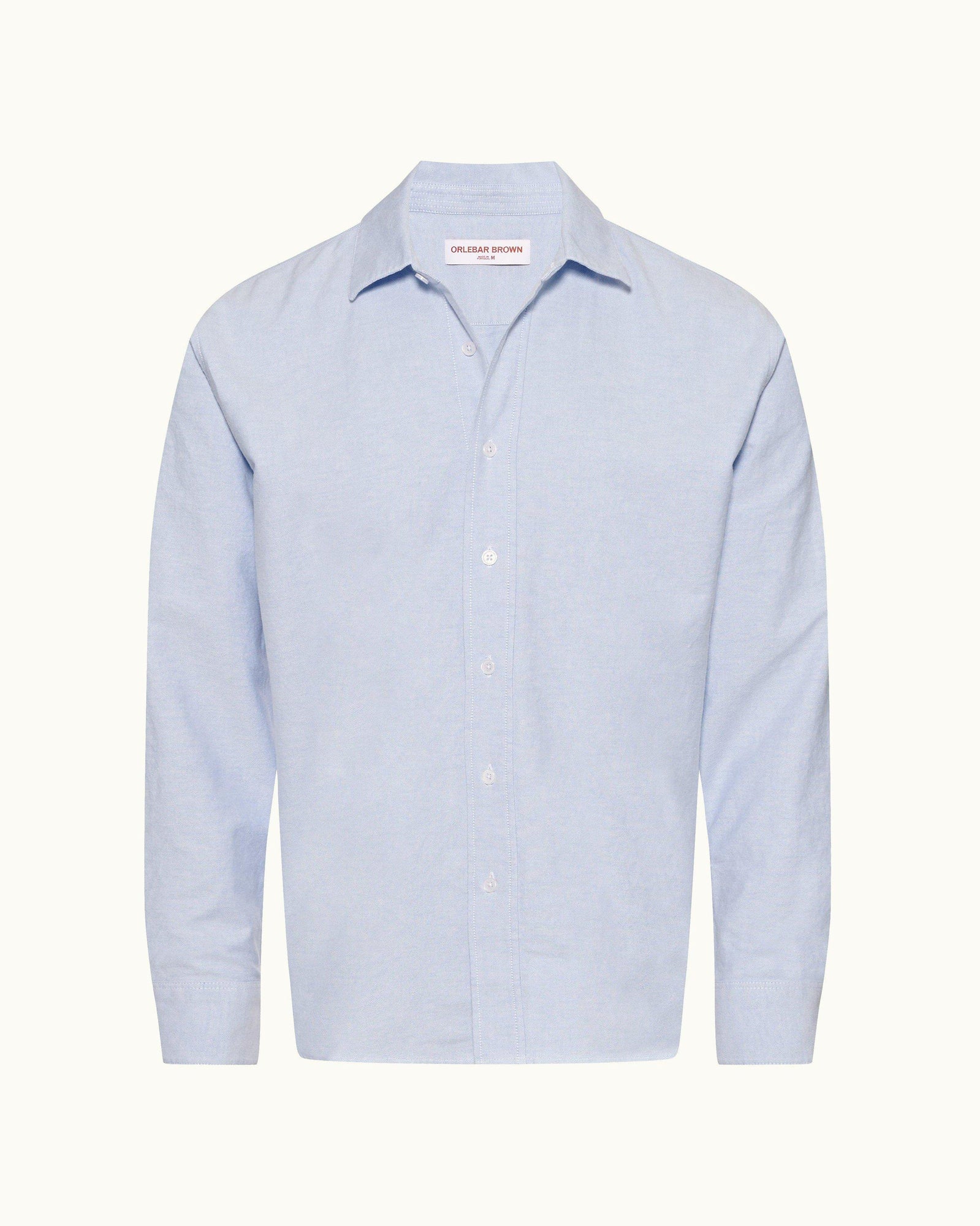 Serenity Blue Relaxed Fit Classic Collar Washed Oxford Cotton Shirt | Serenity Blue