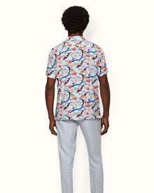 Hibbert Light Island Sky Flight Of Fantasy Capri Collar Short-Sleeve Shirt | Light Island Sky