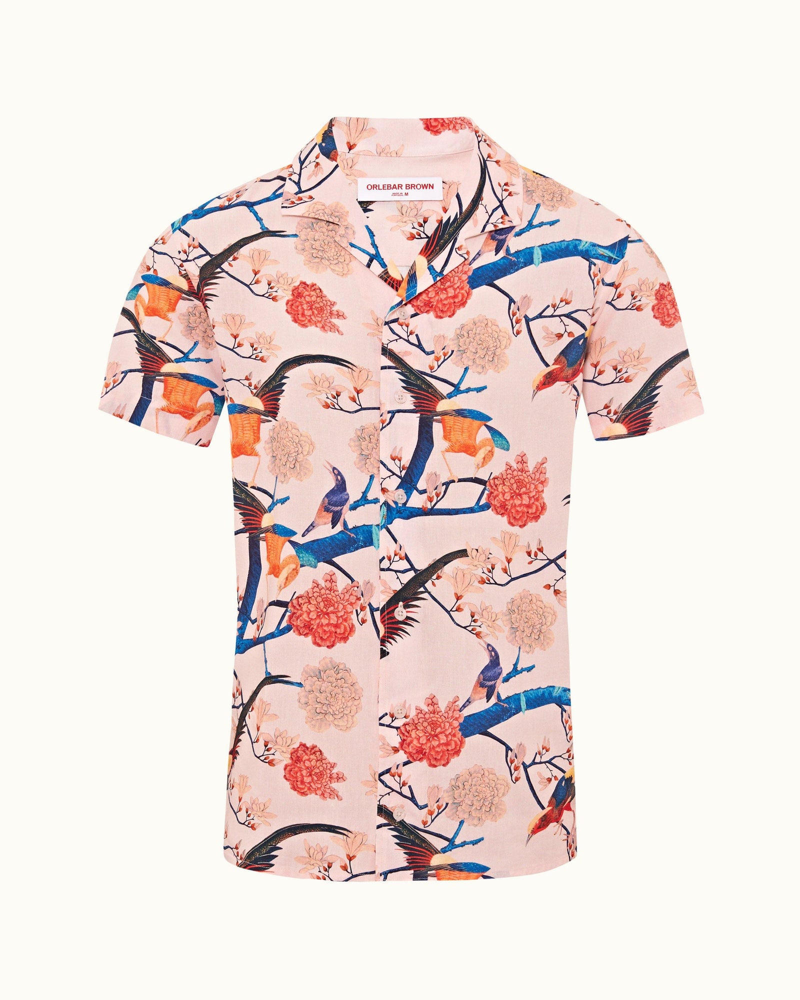 Hibbert Rose Flight Of Fantasy Capri Collar Short-Sleeve Shirt | Rose