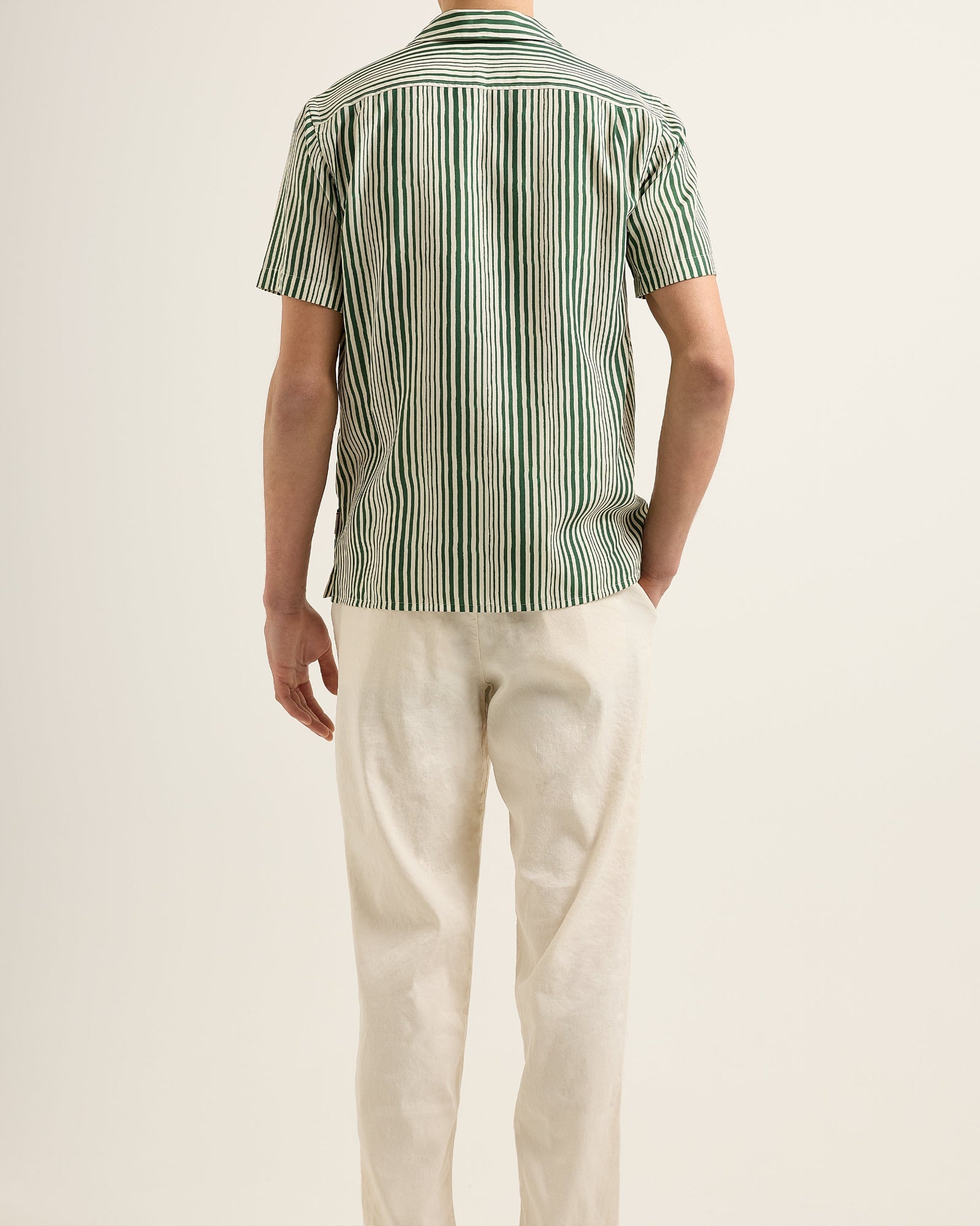 Men | Hibbert Stripe Shirt | Caddie Green/White