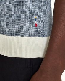 Men | Horton Merino Polo | Dark Aquamarine/White Sand