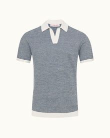 Men | Horton Merino Polo | Dark Aquamarine/White Sand