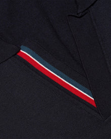 Horton Stripe Navy Tailored Fit Organic Cotton Polo Shirt | Navy