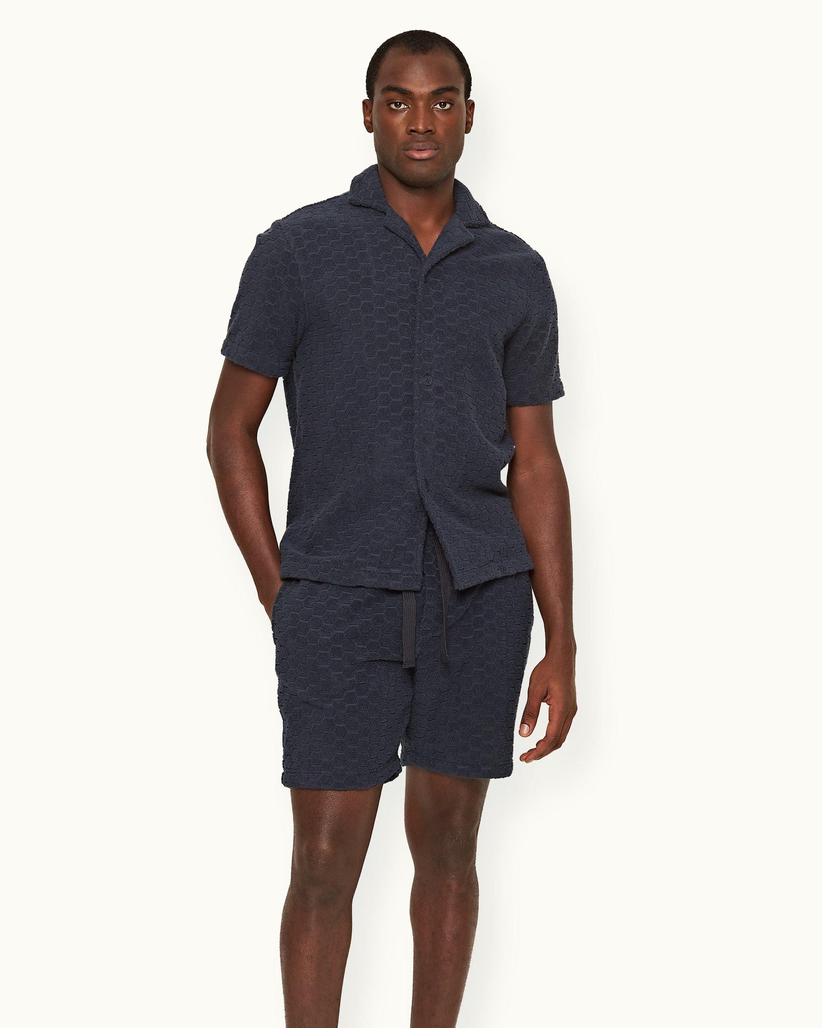 Men | Howell Towelling Shirt | Night Iris
