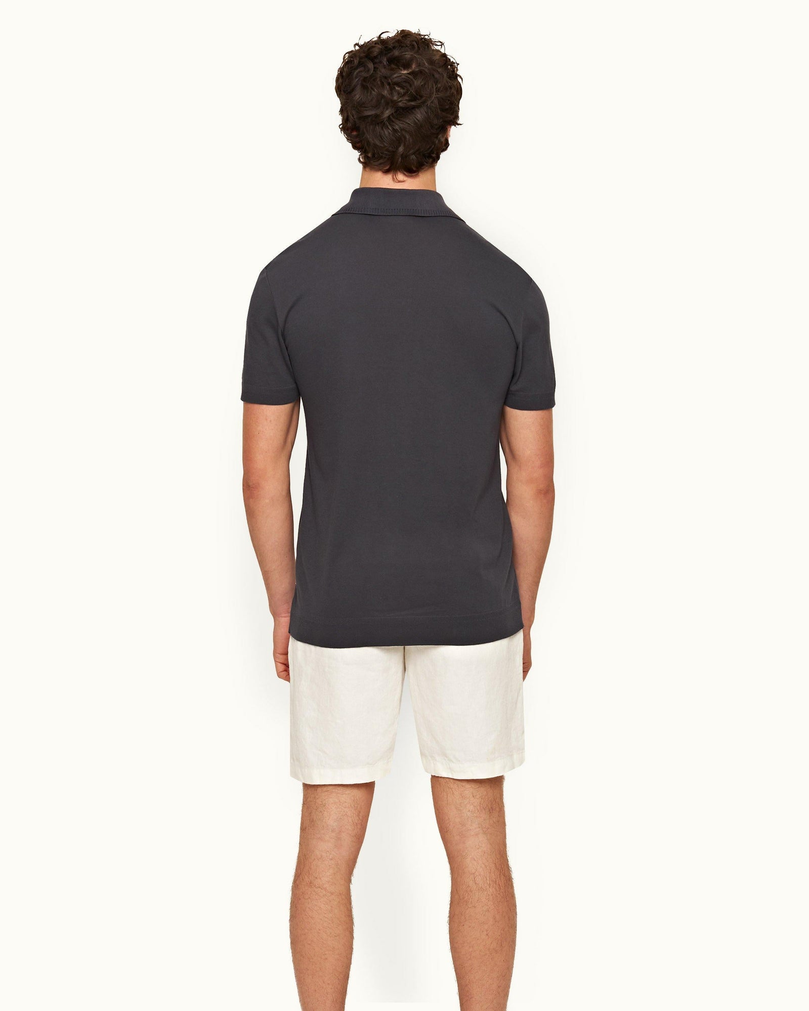 Jarrett Piranha Grey Classic Fit Knitted Rib Polo Shirt | Piranha Grey