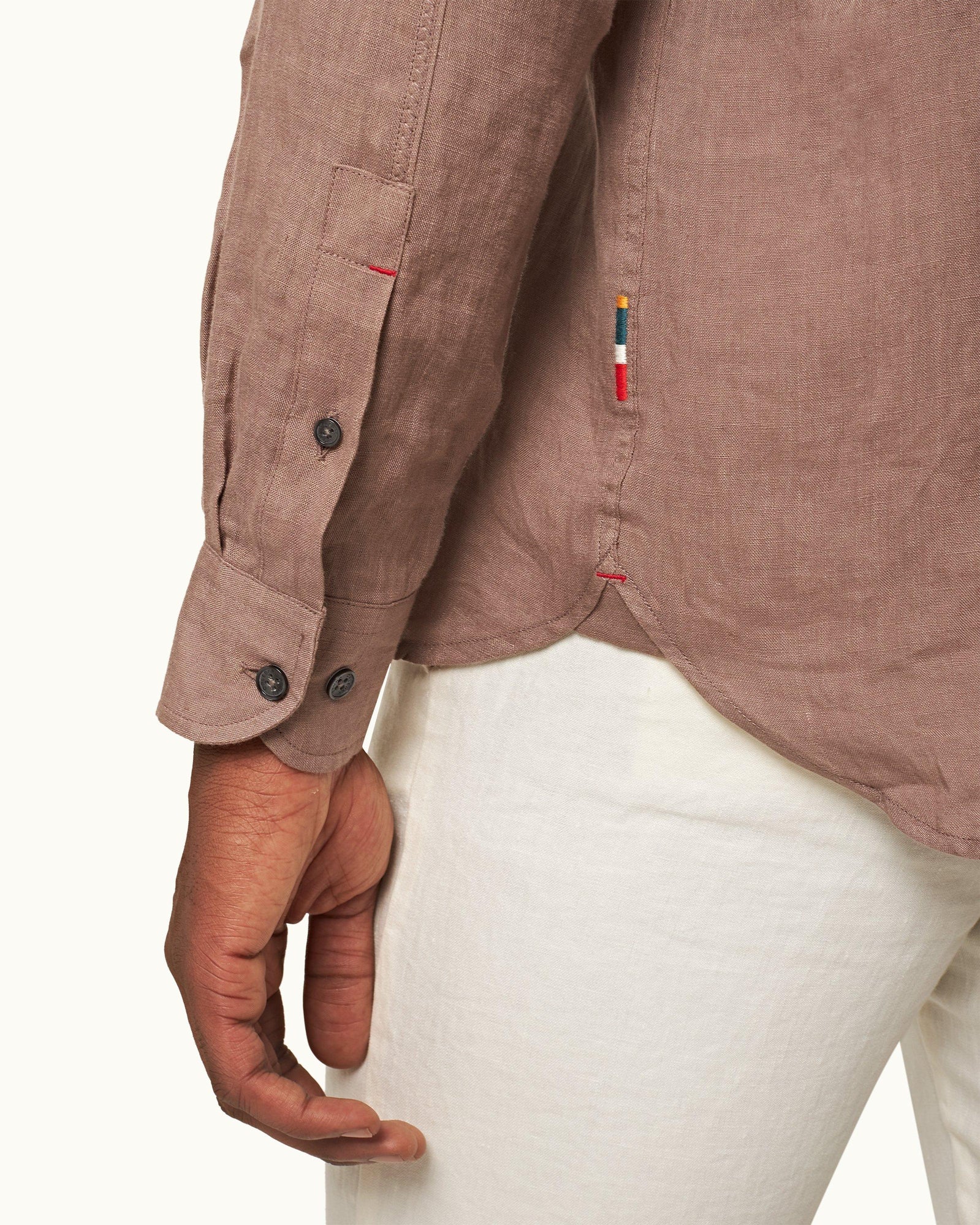 Relaxed Fit Luxury Italian Linen Shirt In Plum Wine Colour | Plum Wine