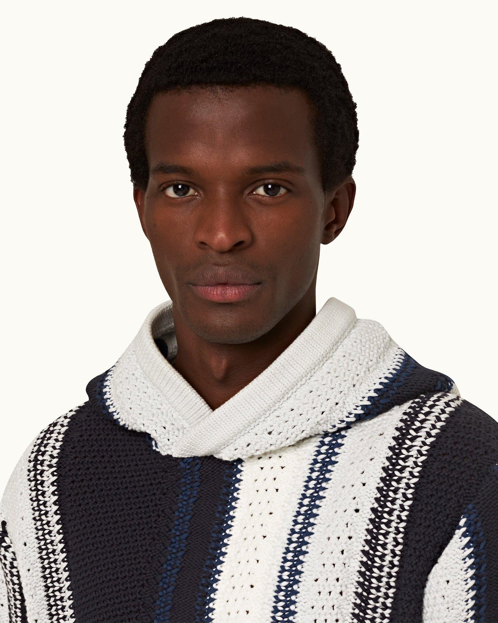 Sea Mist/Night Iris Italian Crochet Knit Jumper | Sea Mist/Night Iris