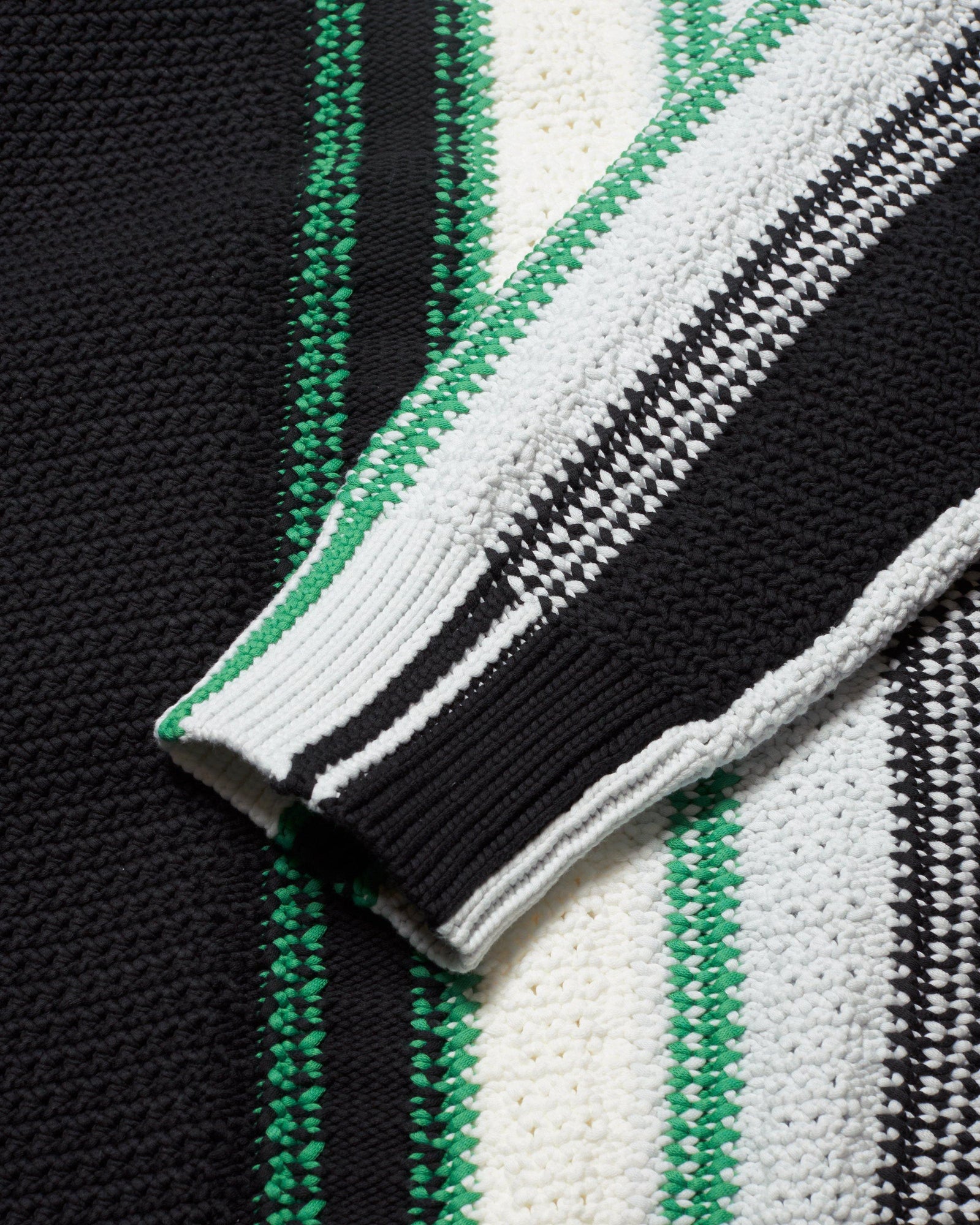 Multi Stripe Relaxed Fit Knitted Hooded Sweatshirt | Multi Stripe