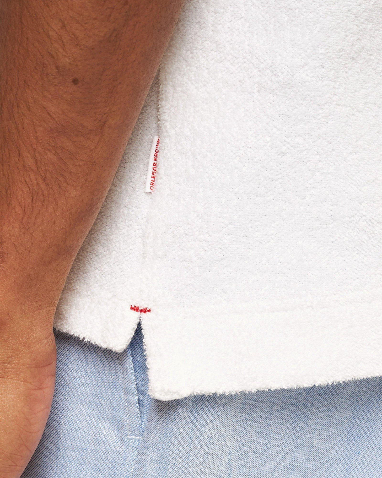 Lorenzo Towelling Cloud Classic Fit Pique Cotton Towelling Polo Shirt | Cloud