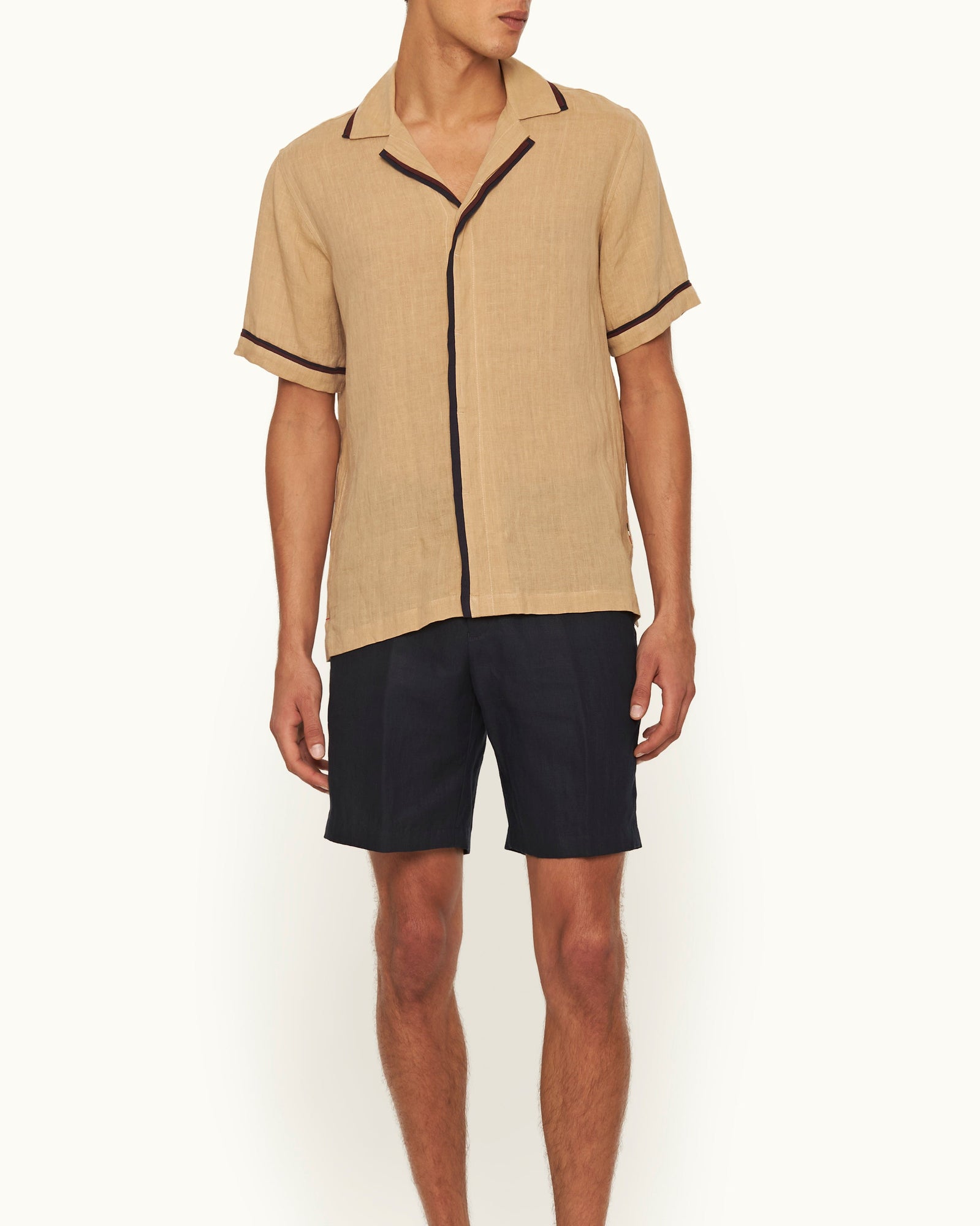 Men | Maitan Lino Shirt | Biscuit/Damson/Night Iris