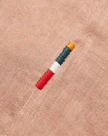 Maitan Linen Relaxed Fit Capri Collar Italian Linen Shirt In Caramel Pink | Caramel Pink