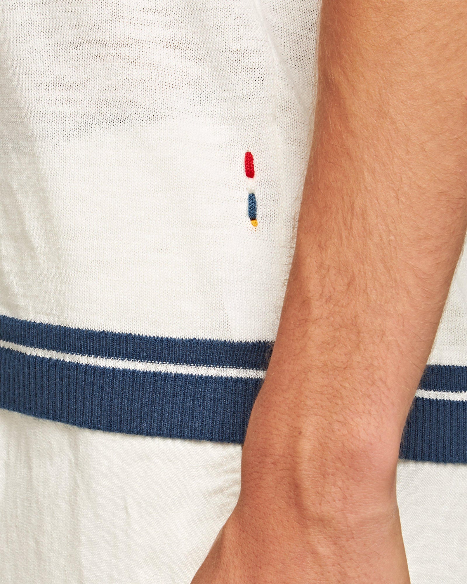 Men | Maranon Cotton Linen Polo | White Sand
